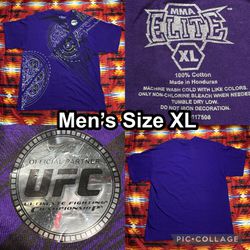 MMA Elite Purple T-Shirt Men XL UFC Fight Mixed Martial Arts Grunge Goth Emo Y2K