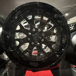 22x12 Tis OffRoad 8x6.5 Gloss Black Wheels RAM 2500 Set Of 4 / Rines