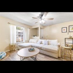 Modern Beige L-Shaped Sectional Sofa – Great Condition!