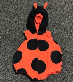 Carters 6/9 Month Hooded One Piece Plush ladybug costume