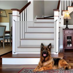 Dog Gate for Stairs Mesh Baby Gate
