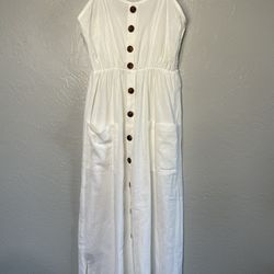 Long Thin White Dress (S)