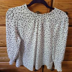 Dress Shirt White With Black Spots