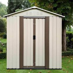 New in Box Outdoor Storage Garden Shed 5FTx3FT Apex Roof White