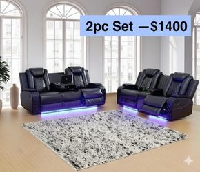💥FREE DELIVERY💥Brand New POWER, LED, USB  2PC Reclining Sofa Loveseat Set