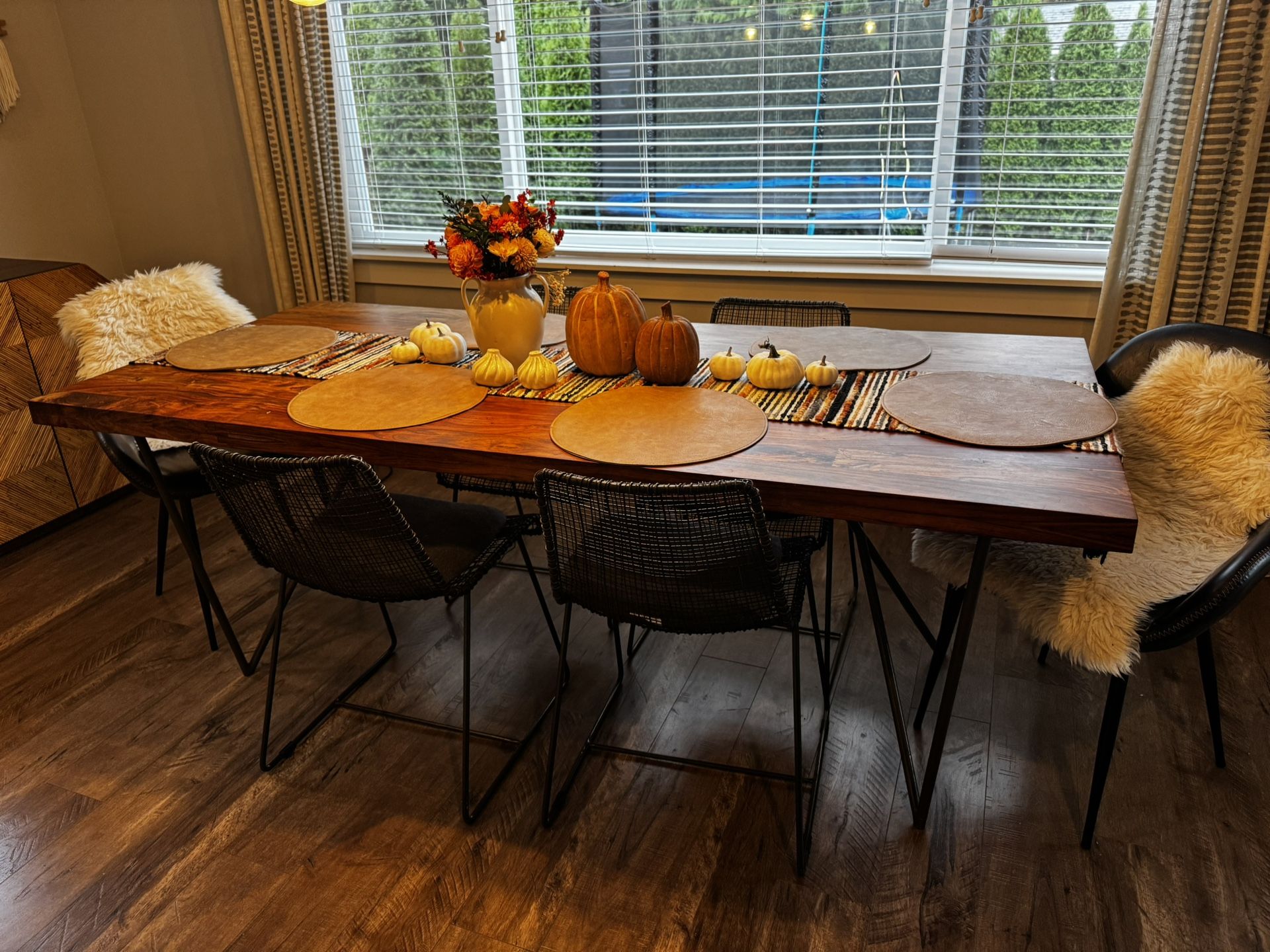 84 Inch Solid Wood Dining Table