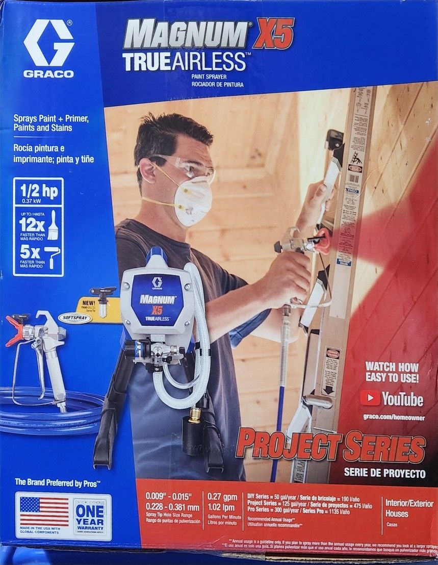 New Graco Magnum X5 Airless 3000 PSI Stand Paint Sprayer /10 in-Tip Extention