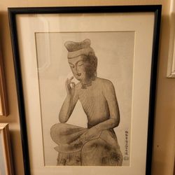  Art Buddha Stone Print Signed Beautiful 