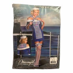 Sailor Adult Women’s Halloween Costume. Size Medium (New) *Shoulder Dress *Sailor Collar *Hat *Stocking Clips.