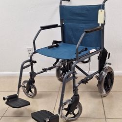 Durable Folding Steel Transport Wheelchair