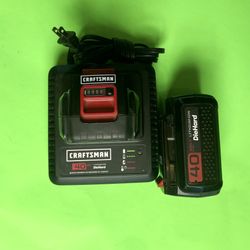 2 Craftsman 40v Lithium-Ion Batteries And Charger Set