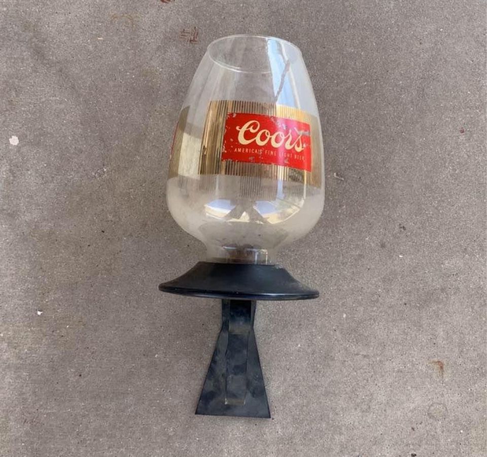 vintage coors candle lamp holder