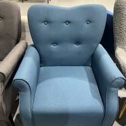 New Modern Armchair, Mid Century Accent Chair with Sturdy Wood Legs and High Back for Small Space, Upholstered Fabric Sofa Club Chair for Living Room/