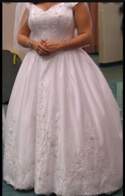 Wedding Dress With Long, Sequined Train