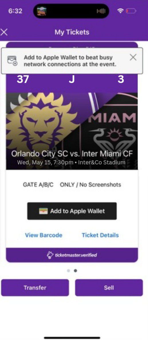 Orlando City Vs Inter Miami CF Ticket