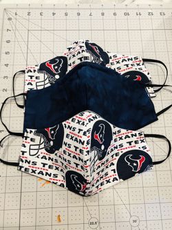 100 % cotton washable masks 2 layers of cotton and one Non woven filter. Ready to be shipped. Serious inquires only!