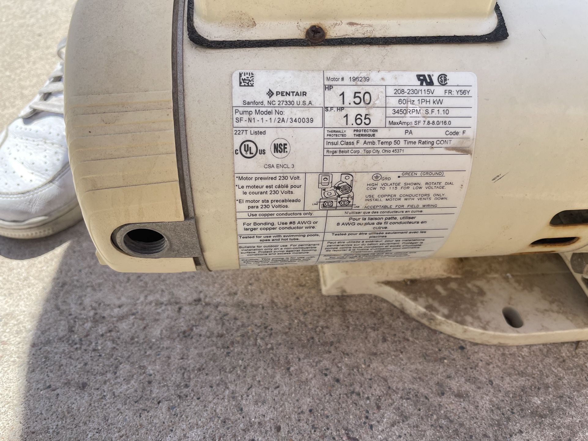 Pentair 340039 SuperFlo High Performance Pump