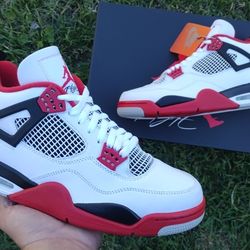 Brand New Air Jordan 4 White Fire Red And Black Color Way, Size 11 Men's , DC7770 160