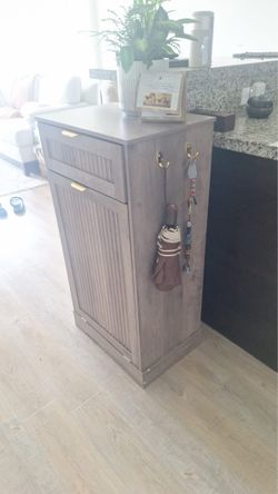 Like-New Tilt-Out Trash Can Cabinet with Drawer –