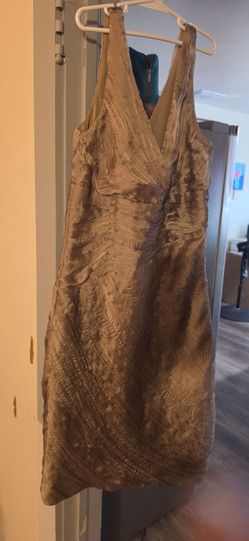 V Neck Gold Dress