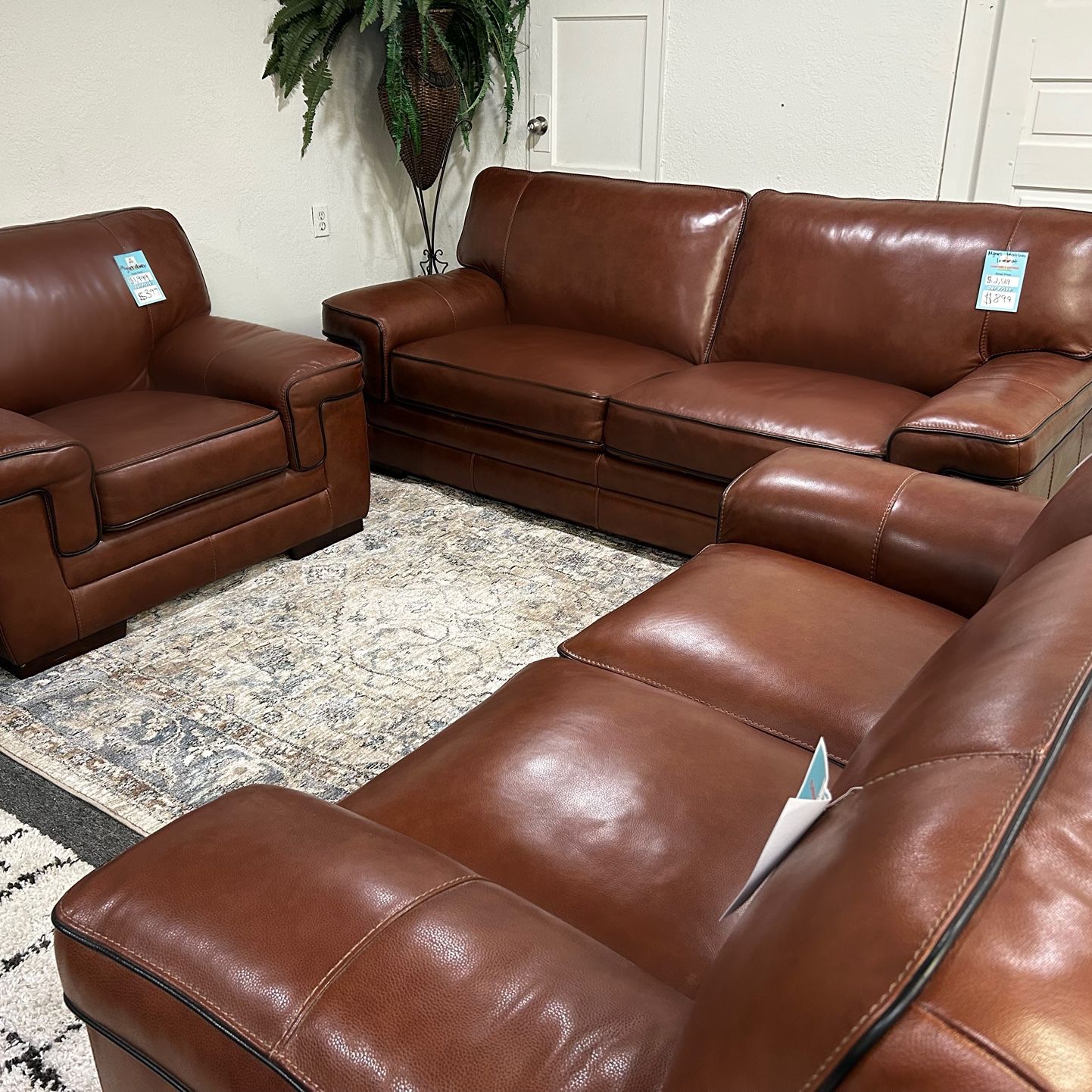 100% Real Leather Sofa-Myars