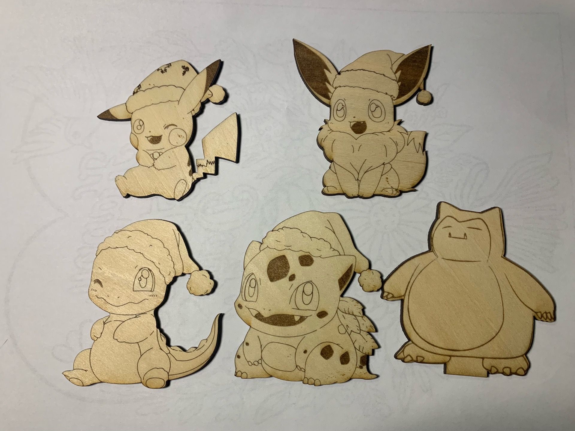 Pokémon Wood Ornaments