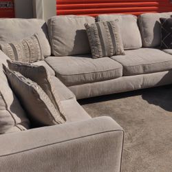 Large Light Cream Sectional Couch