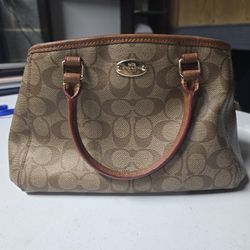 Coach Signature Canvas Mini Satchel / Tote Bag – Brown/Tan – Style F34605