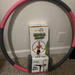 Workout Hula Hoop And Yoga Block