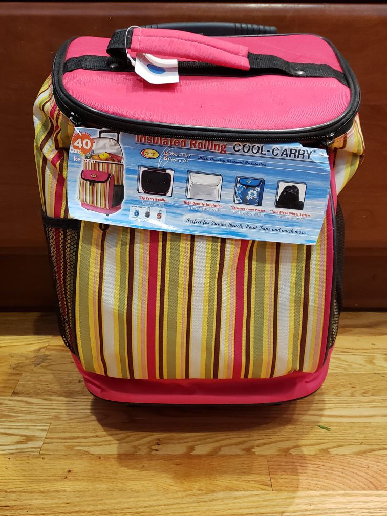 Insulated Rolling Cooler - Picnic / Road Trip