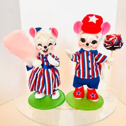 Annalee Dolls 6in Cotton Candy Girl Mouse And Candy Apple Boy 260520 & 260620