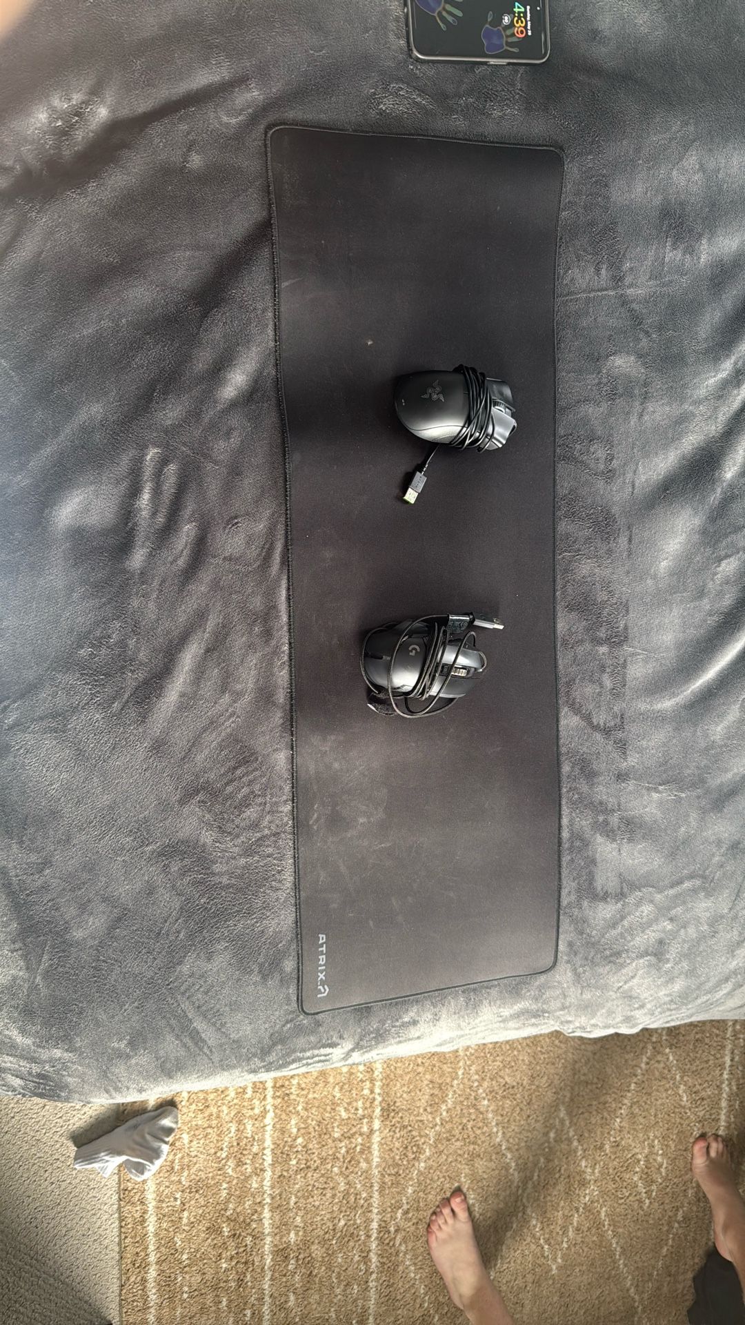 Razor Death Hadder And Logitec G502 Hero With Atrix Mouse Pad