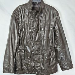 Men's Coach Brown Military Field Jacket with Collar SIZE M