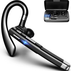 Bluetooth Headset for Cell Phones 500Hrs Standby Time with LED Charging Case 270 Degrees Rotatable Mic Hands Free Bluetooth 5.1 Version