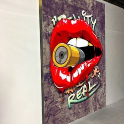 Canvas wall decoration 30”x42”. Brand new we can make it in different sizes, from 4.5”x4.5” to 30”x66”, Wood frame and sprayed with glossy clear co