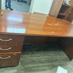 Desk With Drawers Wooden 