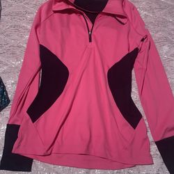 Womens Small Spyder Pink And Black 1/4 Zip Pullover 