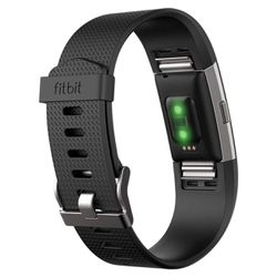 New Fitbit Charge 2 Heart Rate Black Fb407sbks L/S BAND