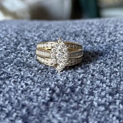 14 Karat Gold Ring Stamped 14 Karat  Contains Approximately 63 Natural Diamonds