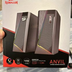 Redragon GS520 Anvil RGB LED Stereo Gaming Speakers, USB + 3.5mm