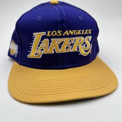Vintage Los Angeles Lakers Sports Specialties Script Snapback Hat Cap Twill 90s