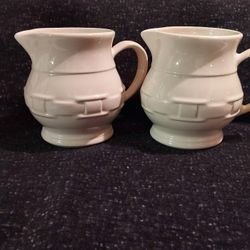 Small Longaberger Pitcher's In Ivory 