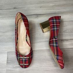 Crown and Ivy Red Plaid heels