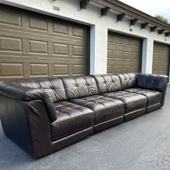 🛋️ Sofa/Couch Sectional - Modular - Italian Leather - Brown - Delivery Available 🚛