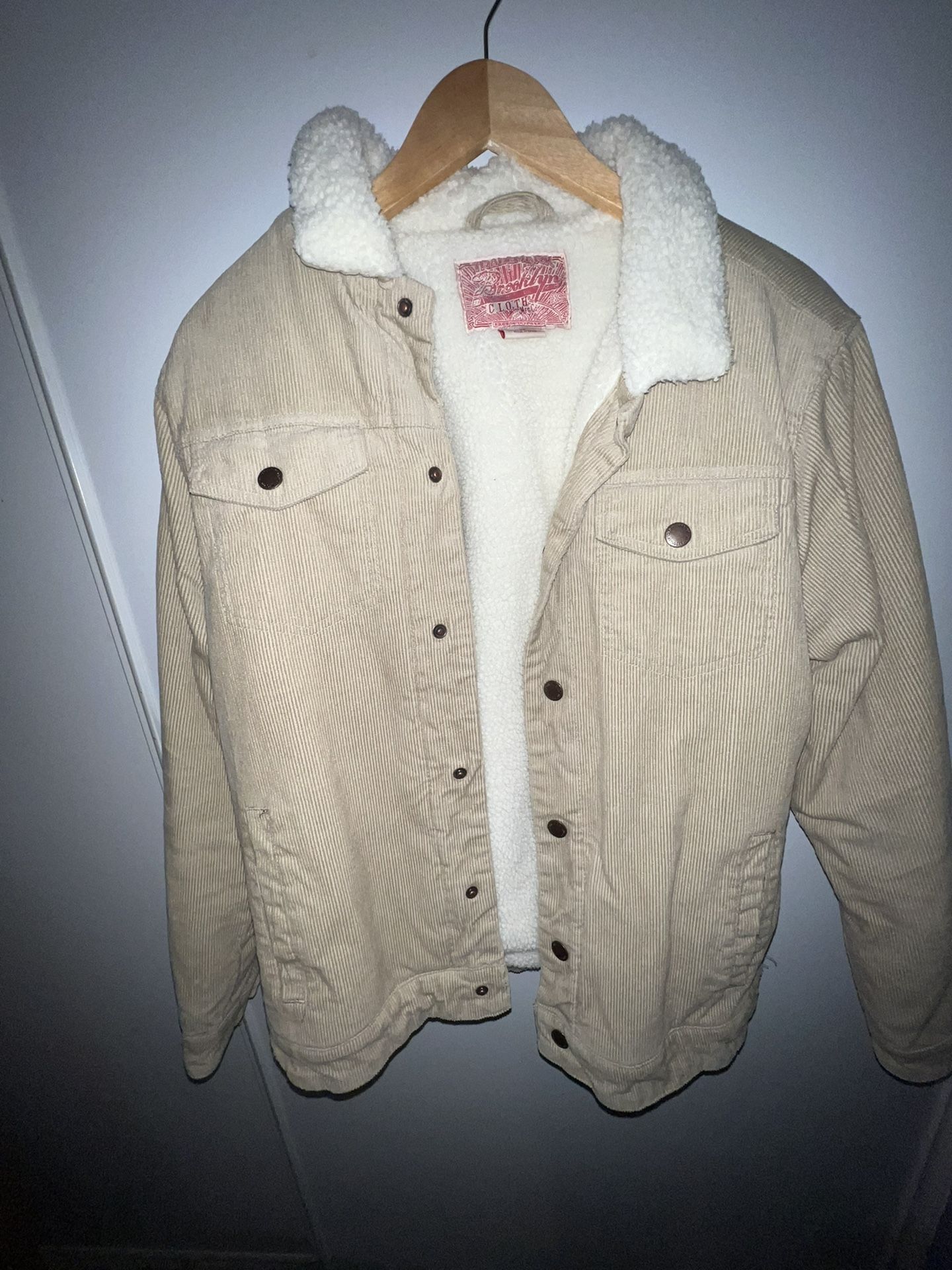 Tan Corduroy Sherpa Jacket