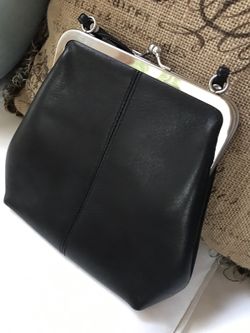 Hobo Black Leather Crossbody Shoulder Purse