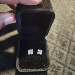 14k white gold 1k diamond earrings 