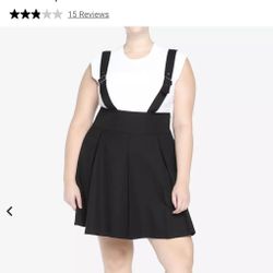 Women’s Hot Topic Black Suspender Midi Skirt Size Large