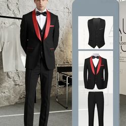 British Style Three-piece Suit - Shawl Collar, Fashionable, Simple, and Versatile - Men's Suit Vest Jacket and Pants for Business, Banquets, Weddings