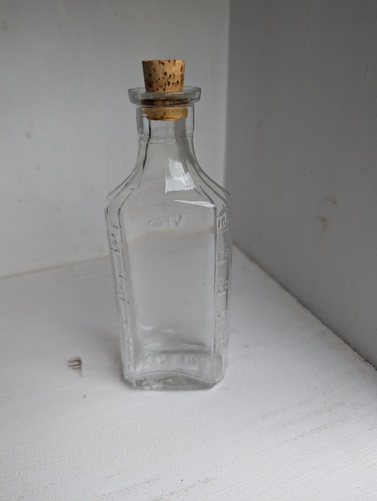 Antique Apothecary Pharmacy Medicine Clear Glass Bottle 3iii